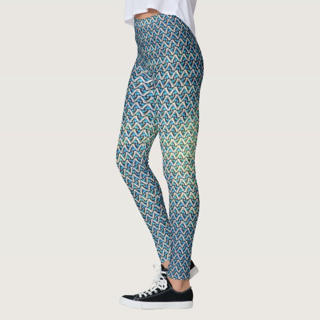 Havs vågor Abstrakt mönsterdesign 1312 Leggings (Vänster)