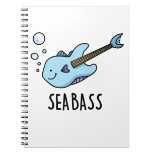 Havsabborre Rolig Basgitarr Fisk Puns Anteckningsbok