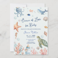 Havsälskande för Baby shower strandinbjudan