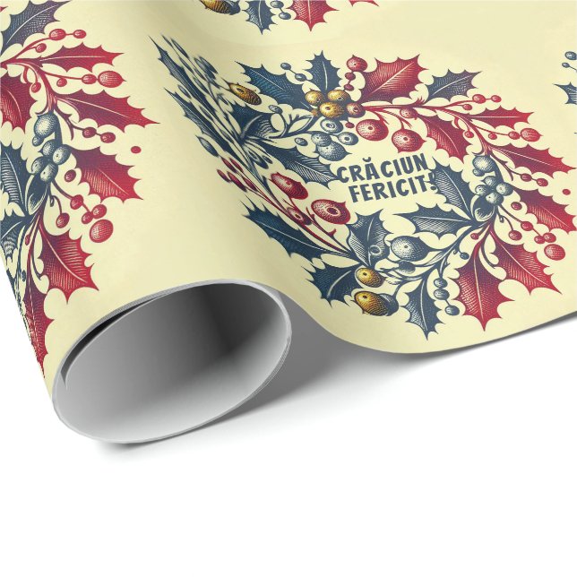 Havsåsen i Rumänien Flagga Presentpapper (Rullad Hörn)