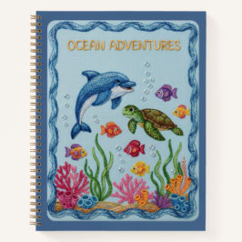 Havsäventyr Broderad delfin & sköldpadda
