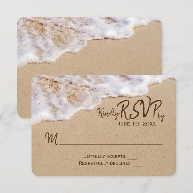 Havsbadsand RSVP Inbjudningar (Fram/baksida)