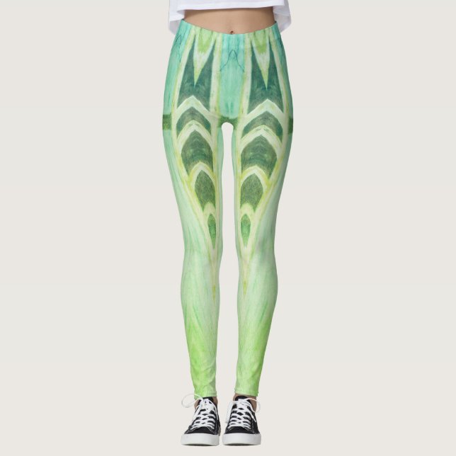 Havsbaljväxter i Ben Leggings (Framsida)