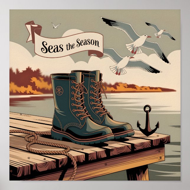 Havsbanderoll Vintage Poster (Framsidan)