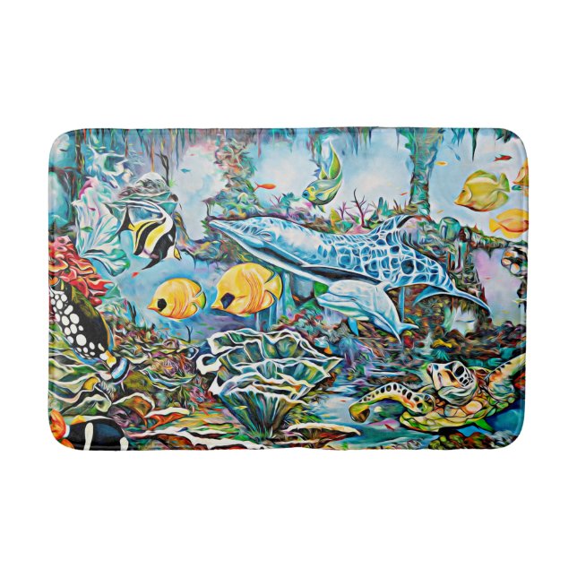 Havsbesättningar Beach House Oceanic Bath Mat Badrumsmatta (Framsidan)