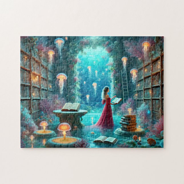 Havsbibliotekarie Undervattensbibliotek Maneter Pussel (Horisontell)