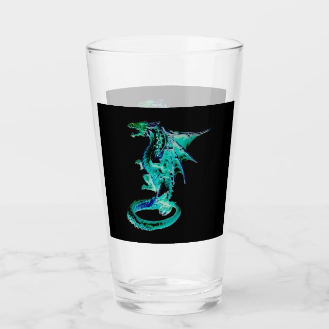 Havsblå Drak Fantasy Varelse Konst, Oceanmytologi Glaskopp (Framsida)