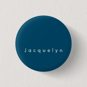 Havsblå Elegant Modern minimalistiskt Namn Knapp