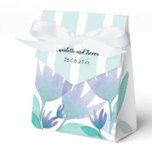 Havsblå Grönt - vattenfärgsblommor