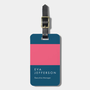 Havsblå rosa elegant unik modern bagagebricka