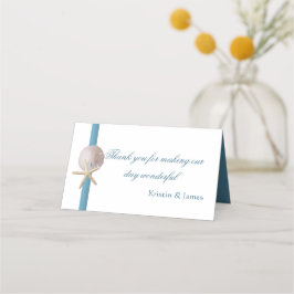 Havsblå stjärtfiskar och sanddollar placeringskort