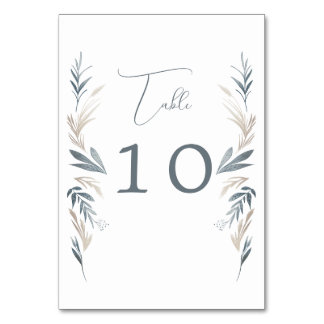 Havsblad bröllop bordsnummer