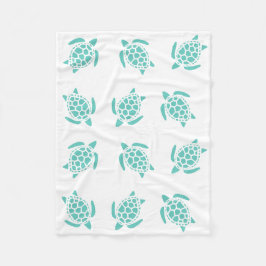 Havsblåhavssköldpaddor Nautiska Mönster Fleecefilt