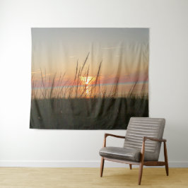 Havsblåsning i Vind Sunset Tapestry Ogräs