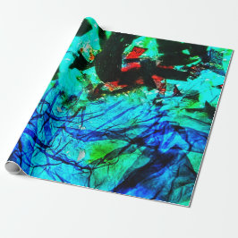 Havsblått abstrakt presentpapper, Sött havsblått Presentpapper