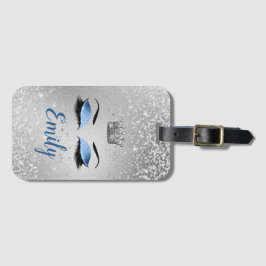  havsblått Fabulous Glitter Öga Bagagebricka