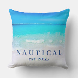 Havsblått i Namn vid sjön Nautiska havet Kudde