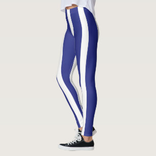 Havsblått och vitt rand mönster leggings