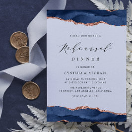 Havsblått ro guld agate rehearsal middag