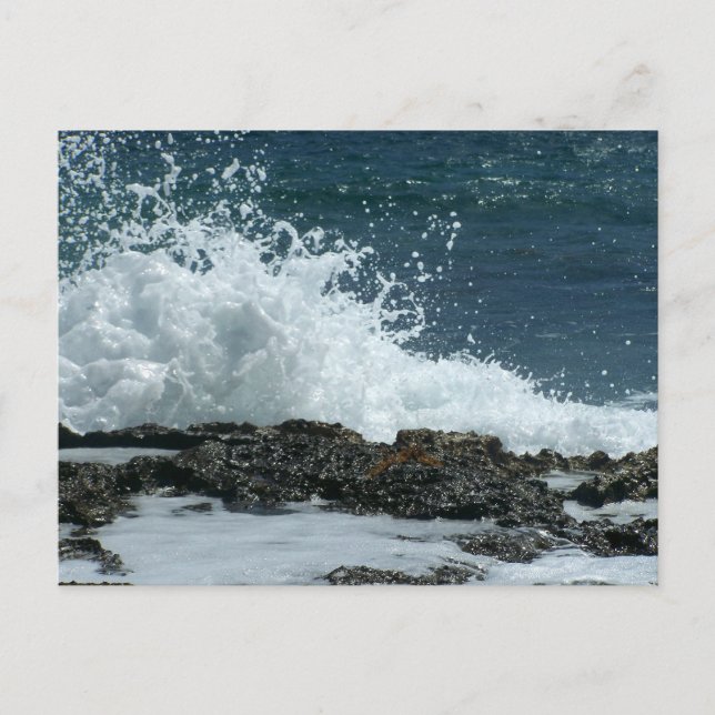 Havsblått/svarskort Inbjudan Vykort (Framsida)