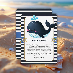 Havsblått under Sea Kawaii Whale Baby Shower Tack Kort