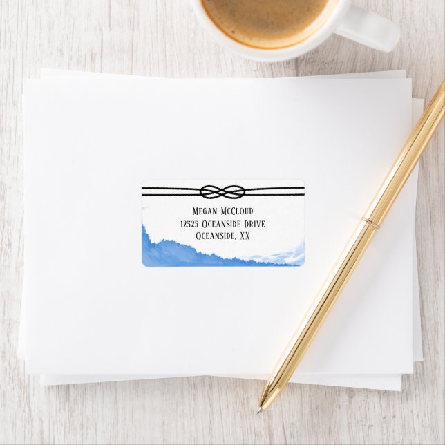 Havsblått vatten i sjön adressetikett (Insitu)