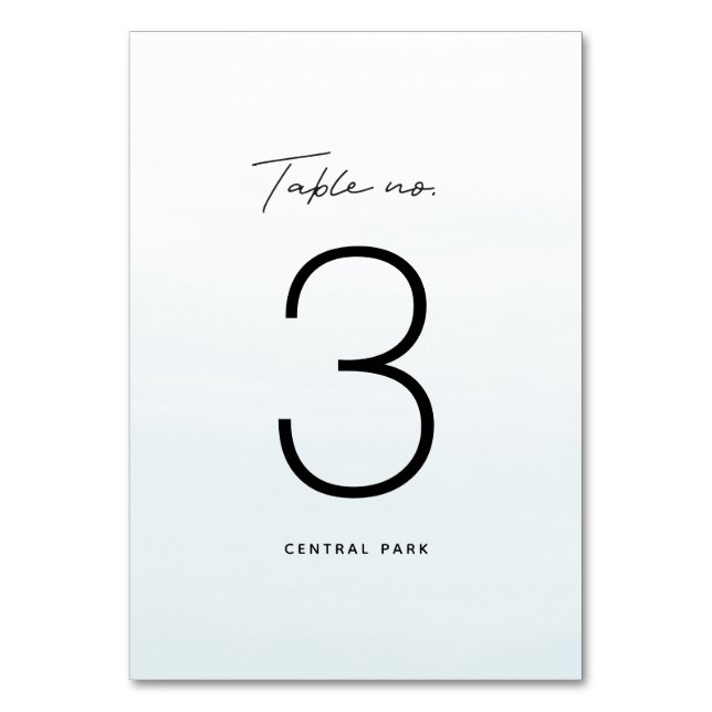 Havsblått vattenfärgsdestination bröllop bordsnummer (Framsidan)