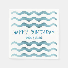 Havsblått Vinkara Barns födelsedag Pappersservett