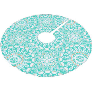 Havsblåturkos Medallion Julgransmatta Borstad Polyester