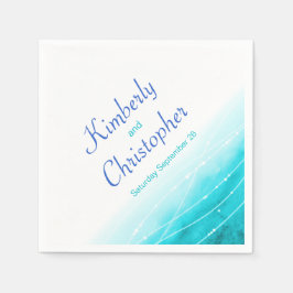 Havsblåvit papper napkin, färgad gnistra (blåblå v pappersservett