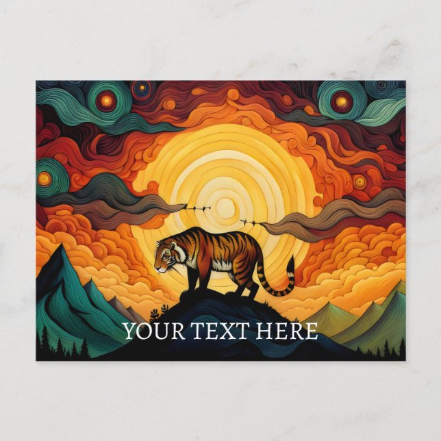 Havsbottenfärgning av solnedgångs-Abstrakt Vykort (Framsida)