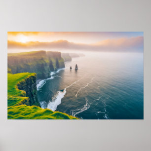 Havsbottenhavets natur Blåa Vatten-antennvy Poster