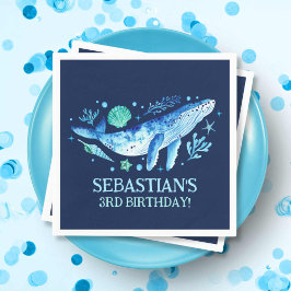 Havsbottenlevande havsfärgat marinblått pappersservett