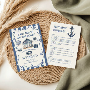 Havsbottenskydd Rope Nautical Blue Bachelorette Inbjudningar