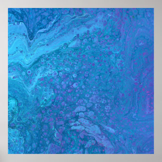 Havsbrygga 2 Luktblått Abstrakt Poster Skriv ut