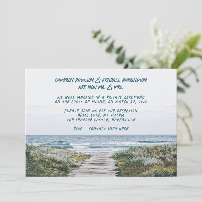 Havsbrygga Bröllopsannonseringsfirande Inbjudningar (Stående Fram)