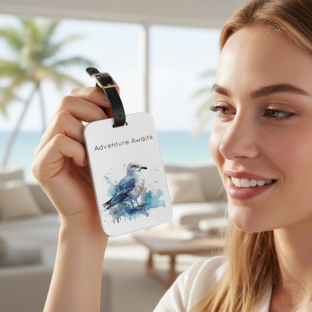 Havsbryggning: Vattenfärgen Fiskmås Bagagebricka (Skapare uppladdad)