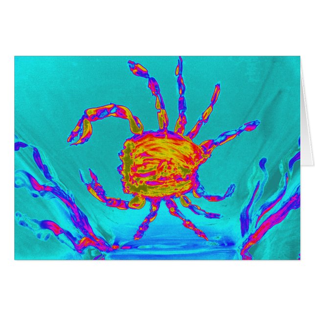 Havsburk för konsthantverk, Coola Crab Hälsningskort (Framsidan Horizontal)