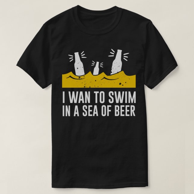 Havsburk (Sea of Beer Funny Beer Beer Drinker) som T Shirt (Design framsida)