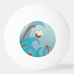 Havsburk, segelblått pingisboll