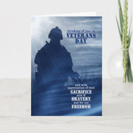 Havsdag, blått med soldat helgkort