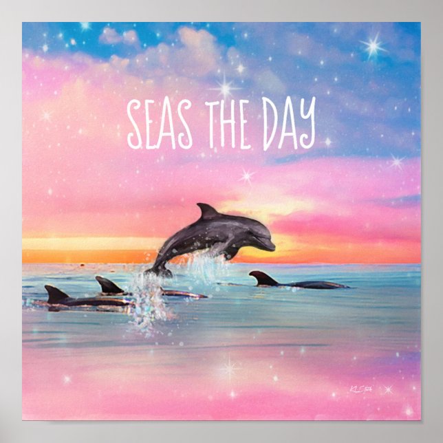 Havsdag, delfininspiration poster (Framsidan)