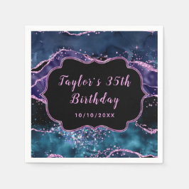 Havsdag i Lila och blått hav Pappersservett