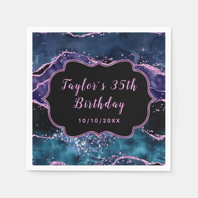 Havsdag i Lila och blått hav Pappersservett (Framsidan)