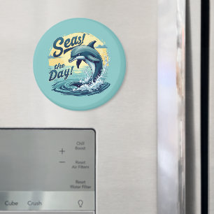 Havsdag Retro Dolphin Ocean Aesthetic Magnet
