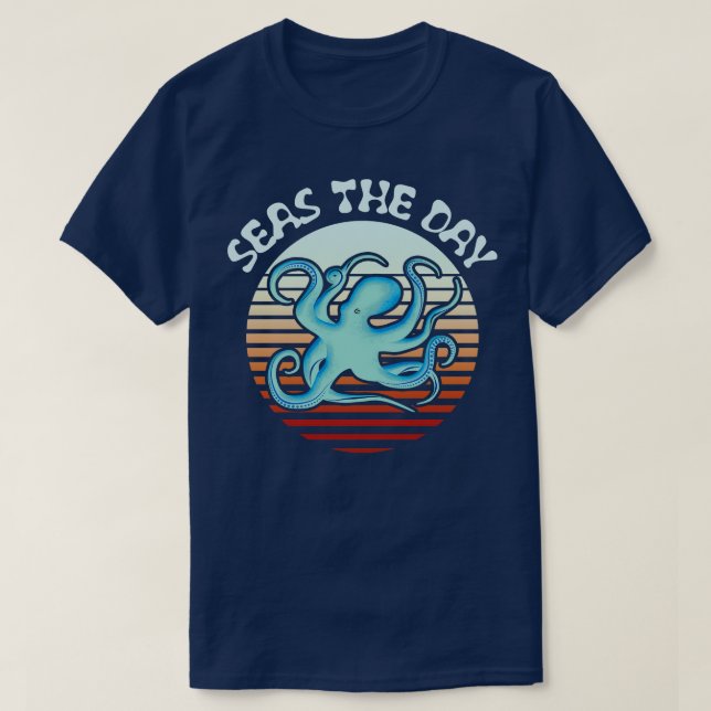Havsdag Retro Octopus T Shirt (Design framsida)