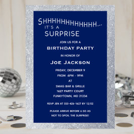 Havsdagen i Party och Silver Glitter Inbjudningar