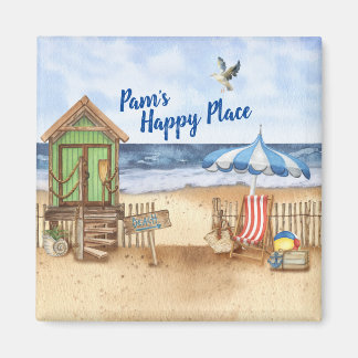 Havsdagen vid Beach Personlig Round Magnet