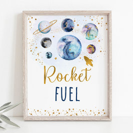 Havsdagstecken för Rocket Fuel Blue Guld Poster