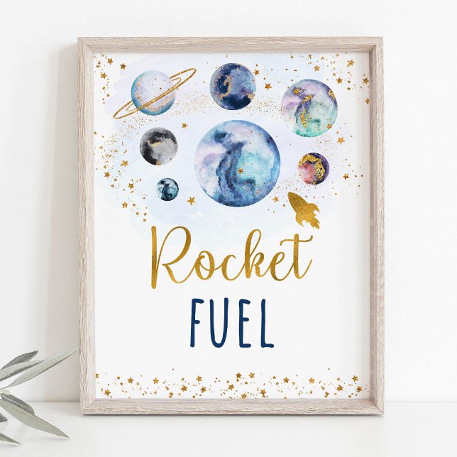 Havsdagstecken för Rocket Fuel Blue Guld Poster (Skapare uppladdad)